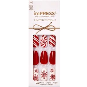 NEW! Kiss imPRESS Limited-Edition Holiday Press-On Nails “Tis the Season” Medium